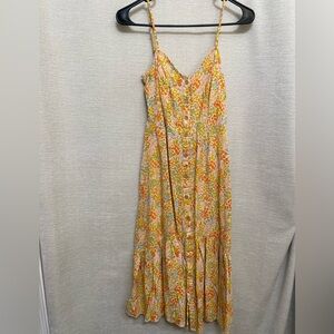 Mimi Chica Orange and Yellow Floral Maxi Dress